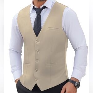 Mina Self Men's Sz XXL Suit Vests Business Casual Vest Lightweight Formal